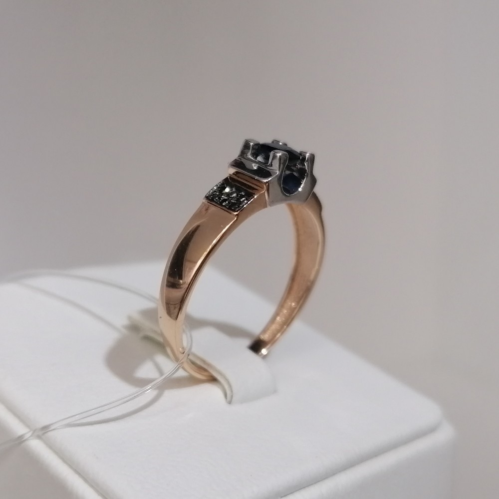 КОЛЬЦО Бриллиант, сапфир (Au 585)