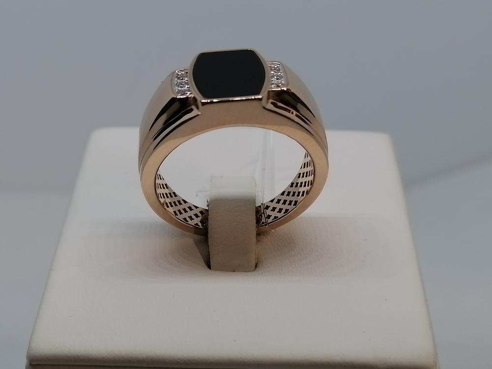 КОЛЬЦО ПЕЧАТКА с камнями (Au 585)