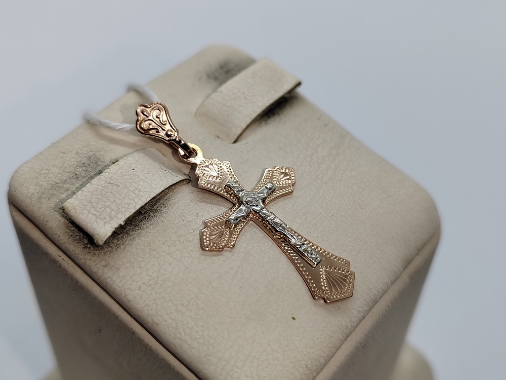 ПОДВЕСКА КРЕСТ БЕЗ КАМНЯ (Au 585)