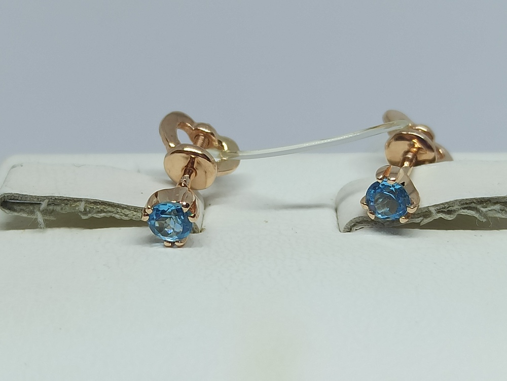 СЕРЬГИ ПУСЕТЫ с камнем (Au 585)