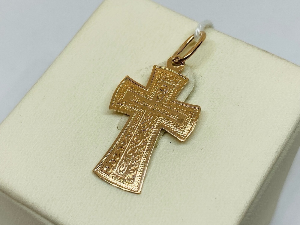 ПОДКБК585 ПОДВЕСКА КРЕСТ БЕЗ КАМНЯ (Au 585)