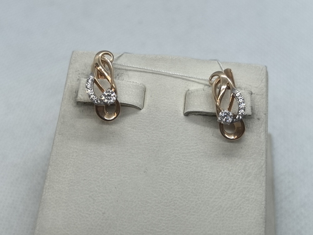 СКМИ585 СЕРЬГИ С КАМНЯМИ (Au 585)