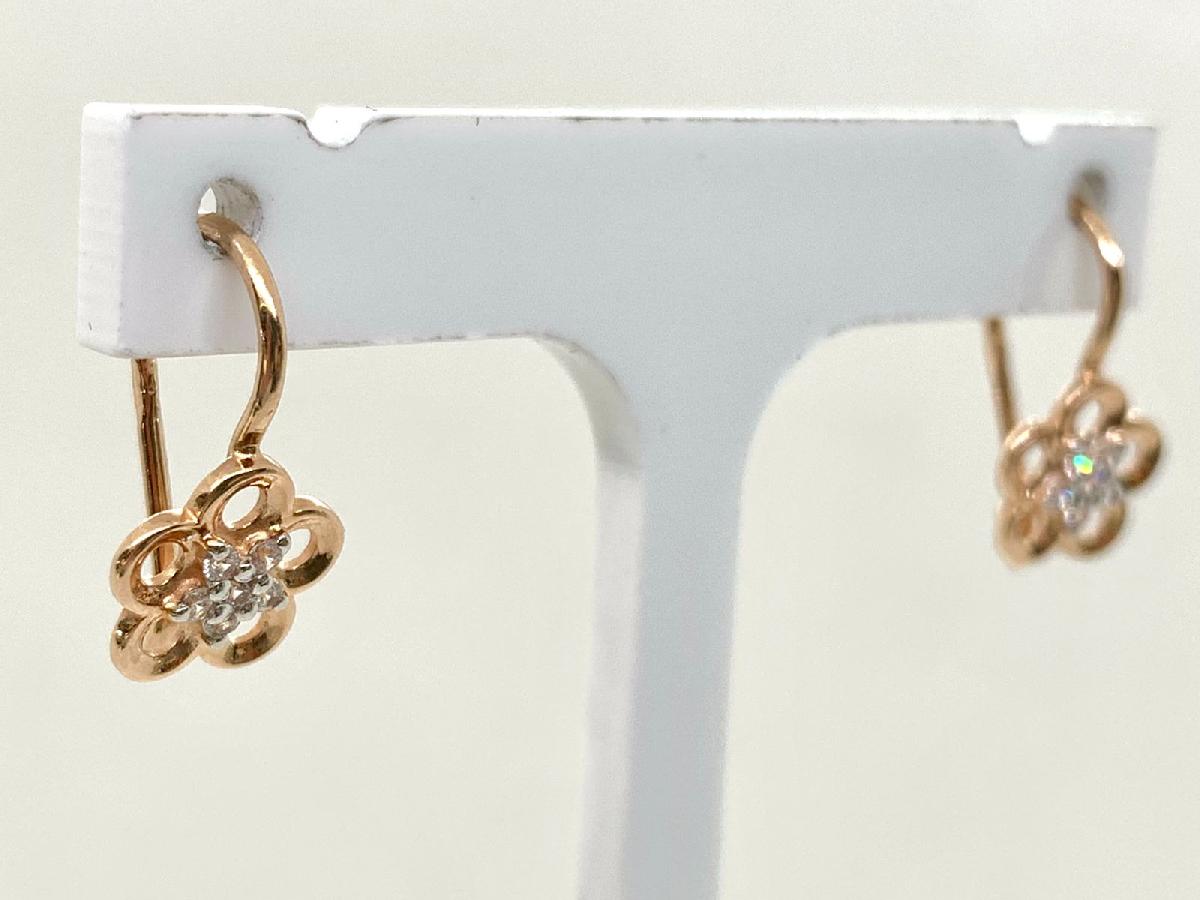 51-120-01536-1 СЕРЬГИ ПЕТЕЛЬКА с камнями (Au 585)