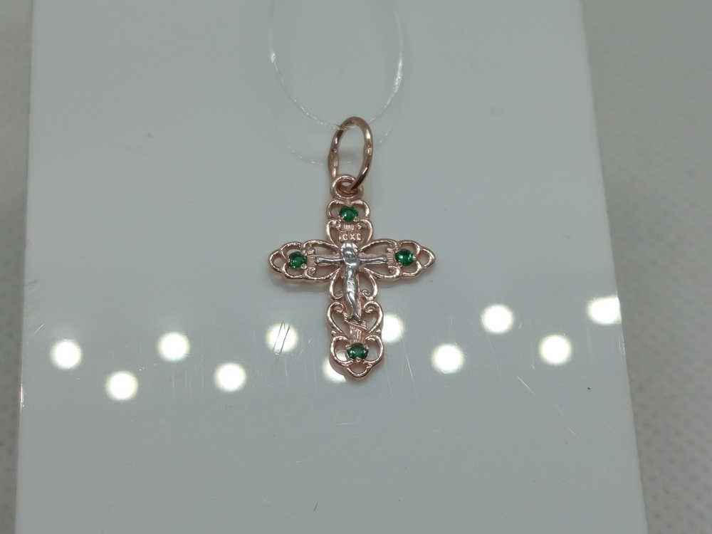 ПОДВЕСКА КРЕСТ с камнями (Au 585)