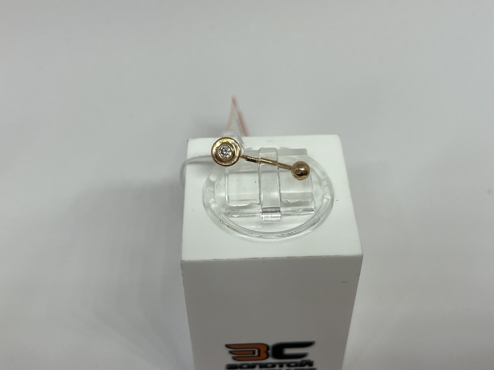 ПИРСИНГ В ПУПОК с камнем (Au 585)