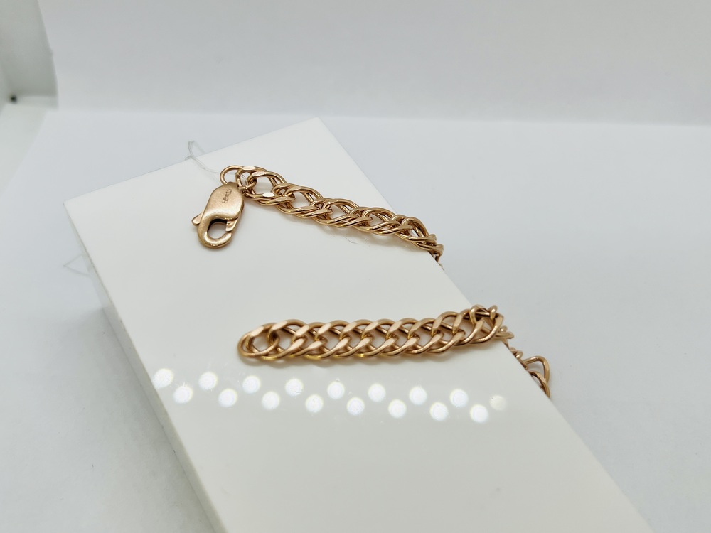 БРАСЛЕТ ПУСТОТЕЛЫЙ Ромб двойной (Au 585)