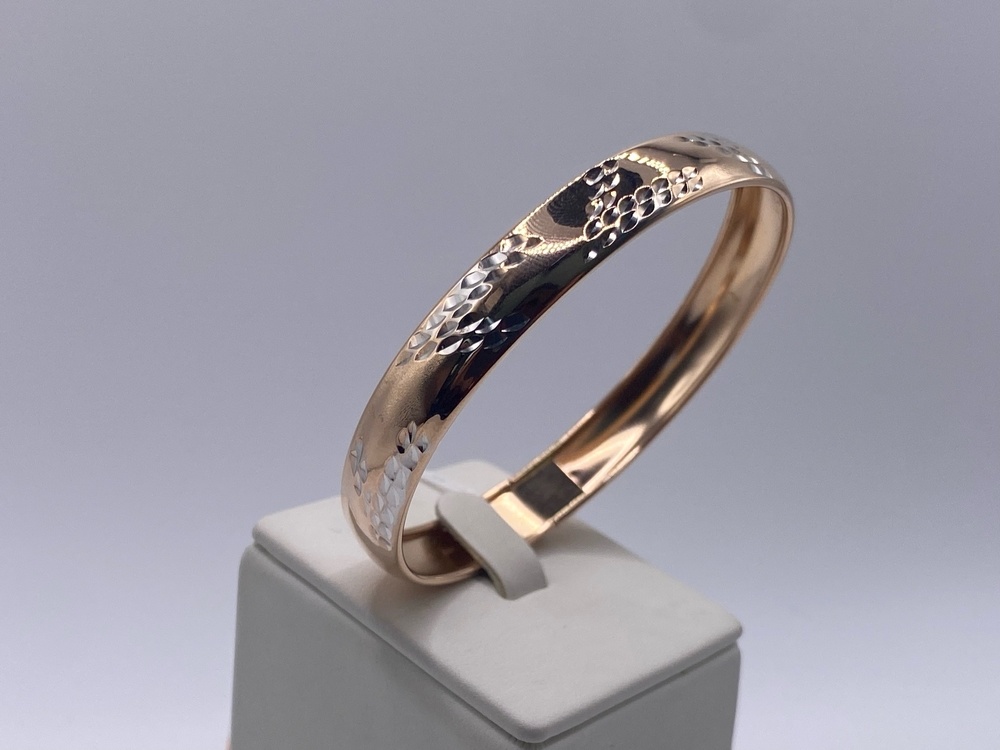 БЖАЛ585 БРАСЛЕТ ЖЕСТКИЙ С АЛМАЗНОЙ ГРАНЬЮ (Au 585)