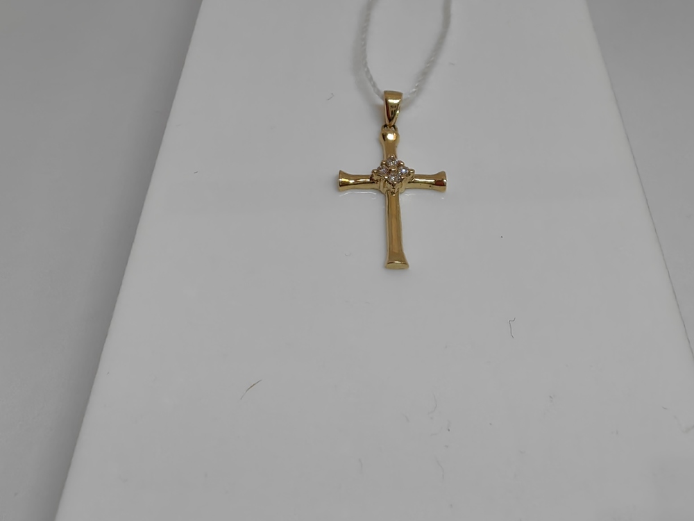 ПОДВЕСКА КРЕСТ С КАМНЯМИ (Au 585)