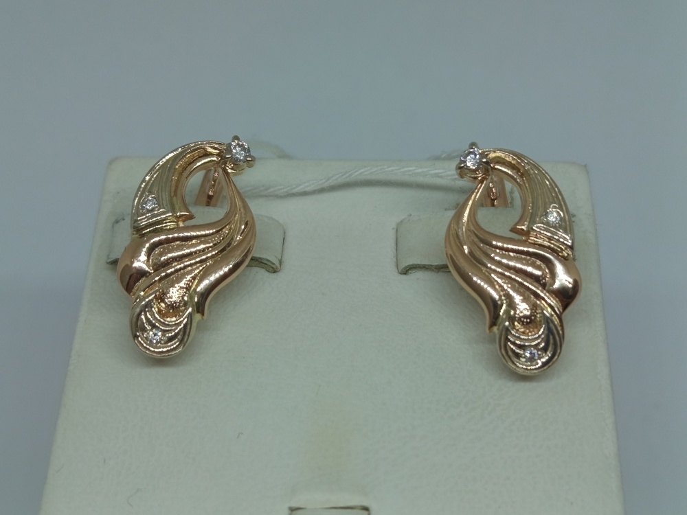 СКМИ585 СЕРЬГИ С КАМНЯМИ (Au 585)