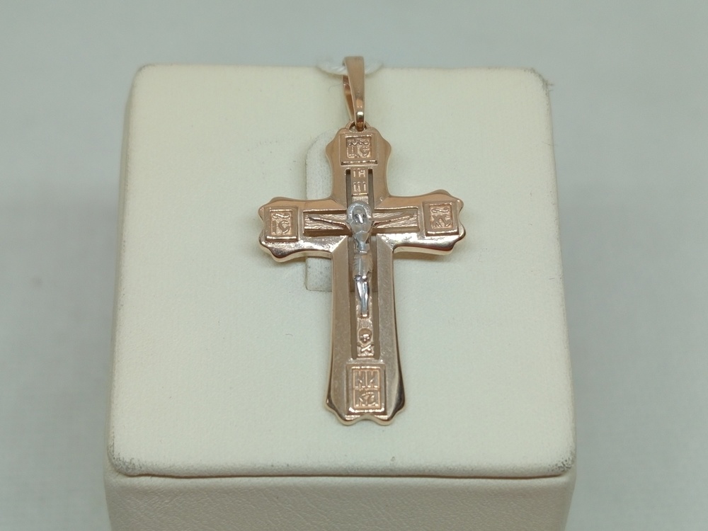 ПОДКБК585 ПОДВЕСКА КРЕСТ БЕЗ КАМНЯ (Au 585)