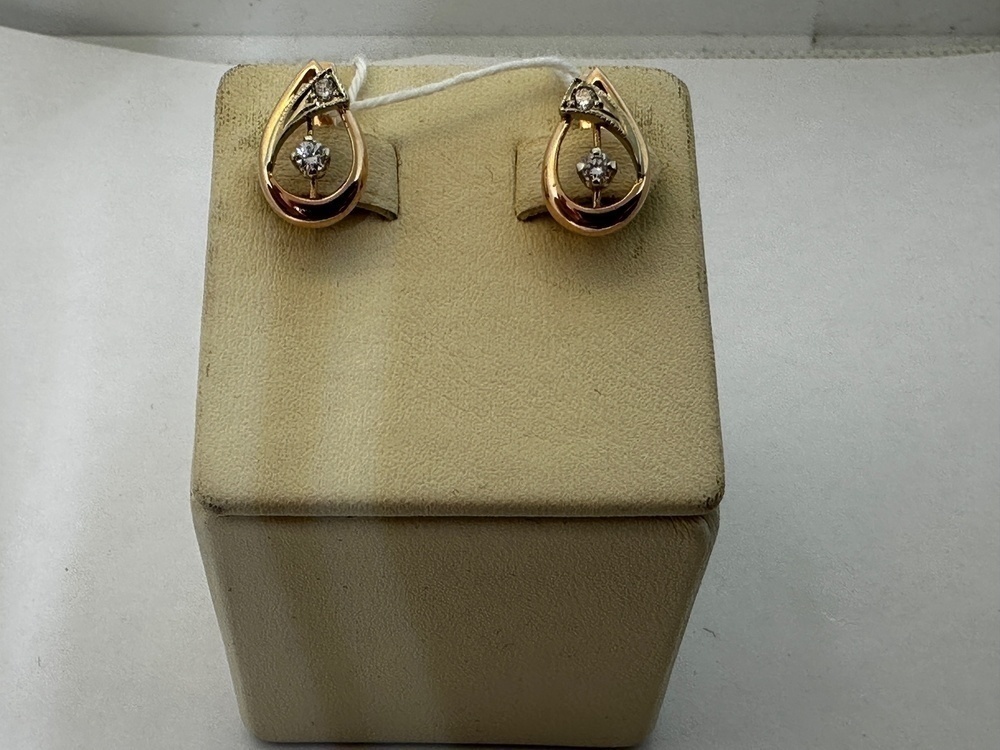 СКМИ585 СЕРЬГИ С КАМНЯМИ (Au 585)