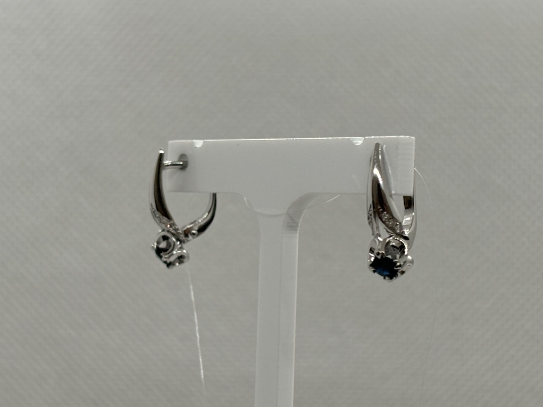 СЕРЬГИ Бриллиант, сапфир (Au 585)