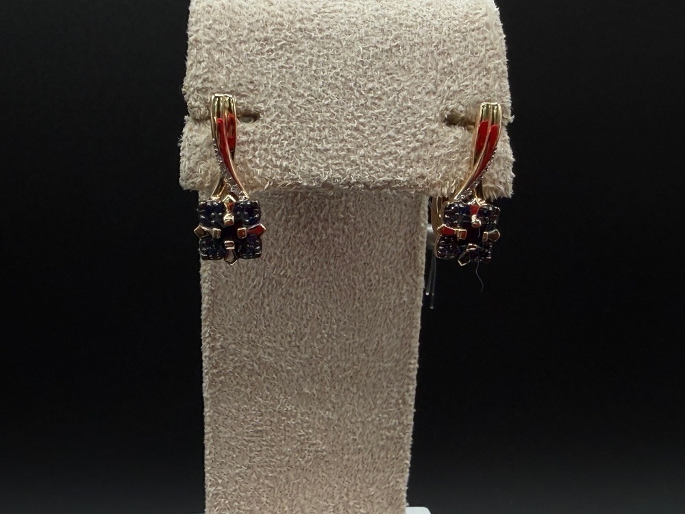 СЕРЬГИ Бриллиант, сапфир (Au 585)