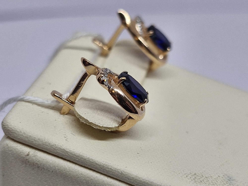 СКМИ585 СЕРЬГИ С КАМНЯМИ (Au 585)