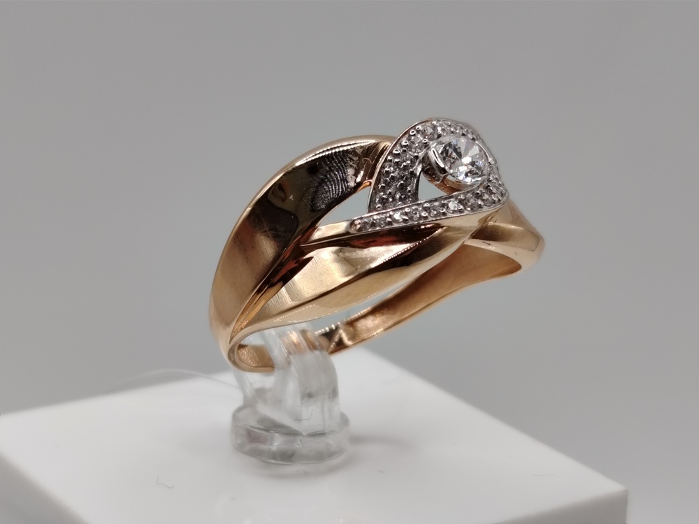 КОЛЬЦО С КАМНЯМИ (Au 585)