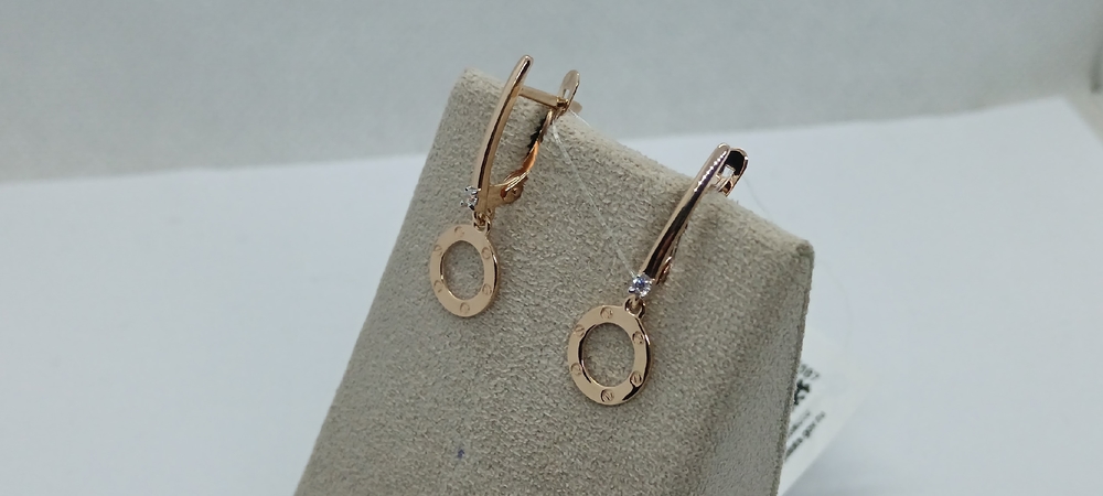 СЕРЬГИ С КАМНЕМ (Au 585)