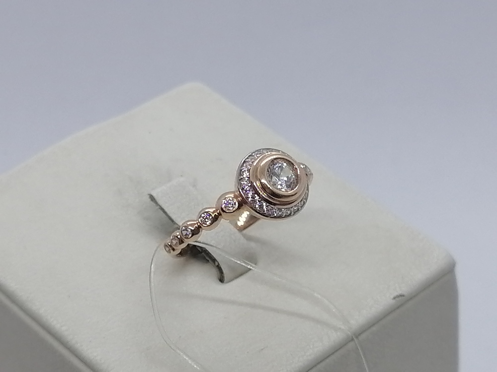 КОЛЬЦО С КАМНЯМИ (Au 585)