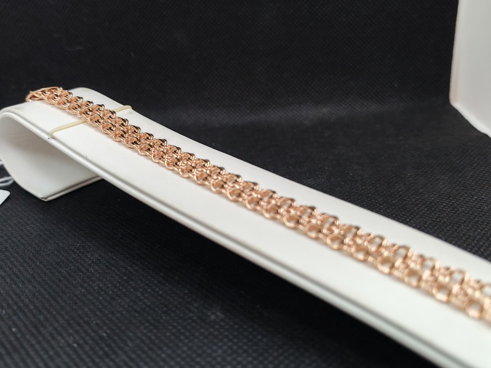 Бисмарк Б70 Двухрядный БРАСЛЕТ ПУСТОТЕЛЫЙ (Au 585)