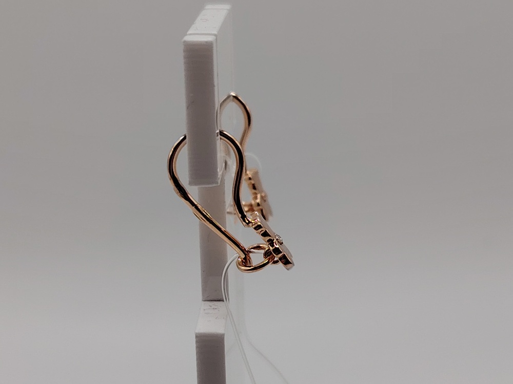 СЕРЬГИ ПЕТЕЛЬКА с камнем (Au 585)