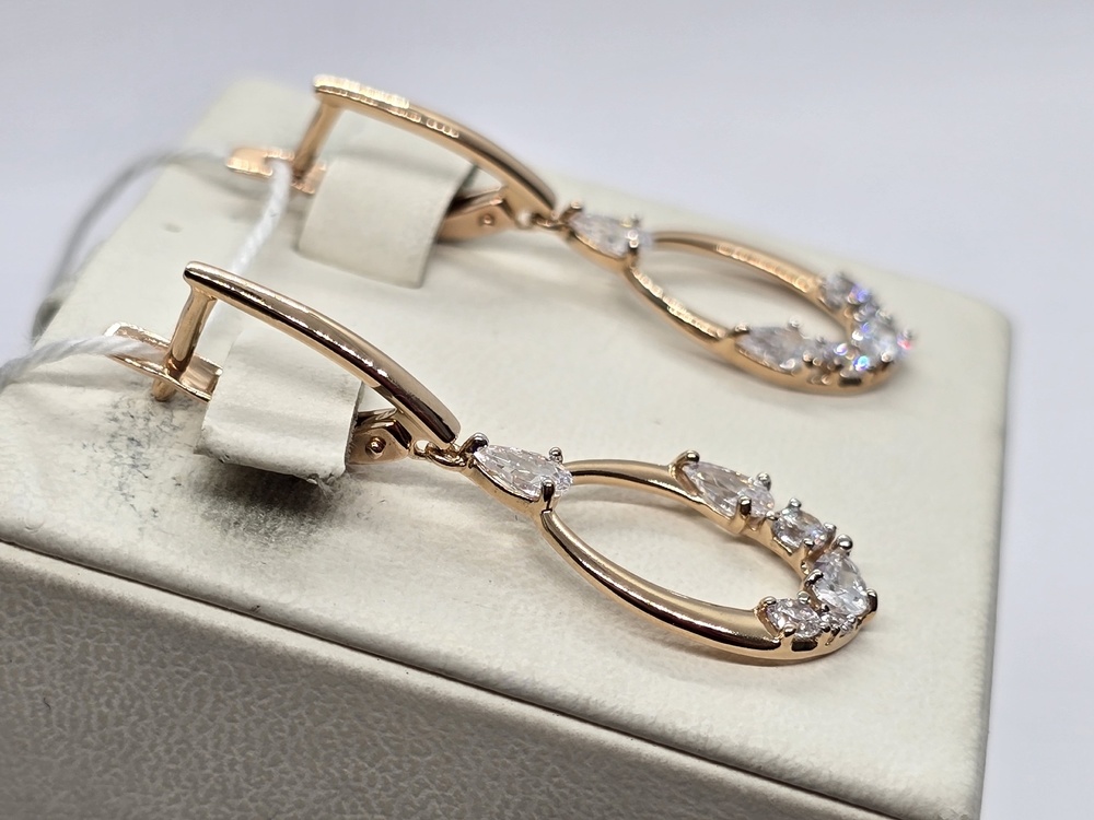 СКМИ585 СЕРЬГИ С КАМНЯМИ (Au 585)