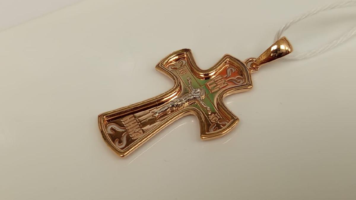 ПОДВЕСКА КРЕСТ БЕЗ КАМНЯ (Au 585)