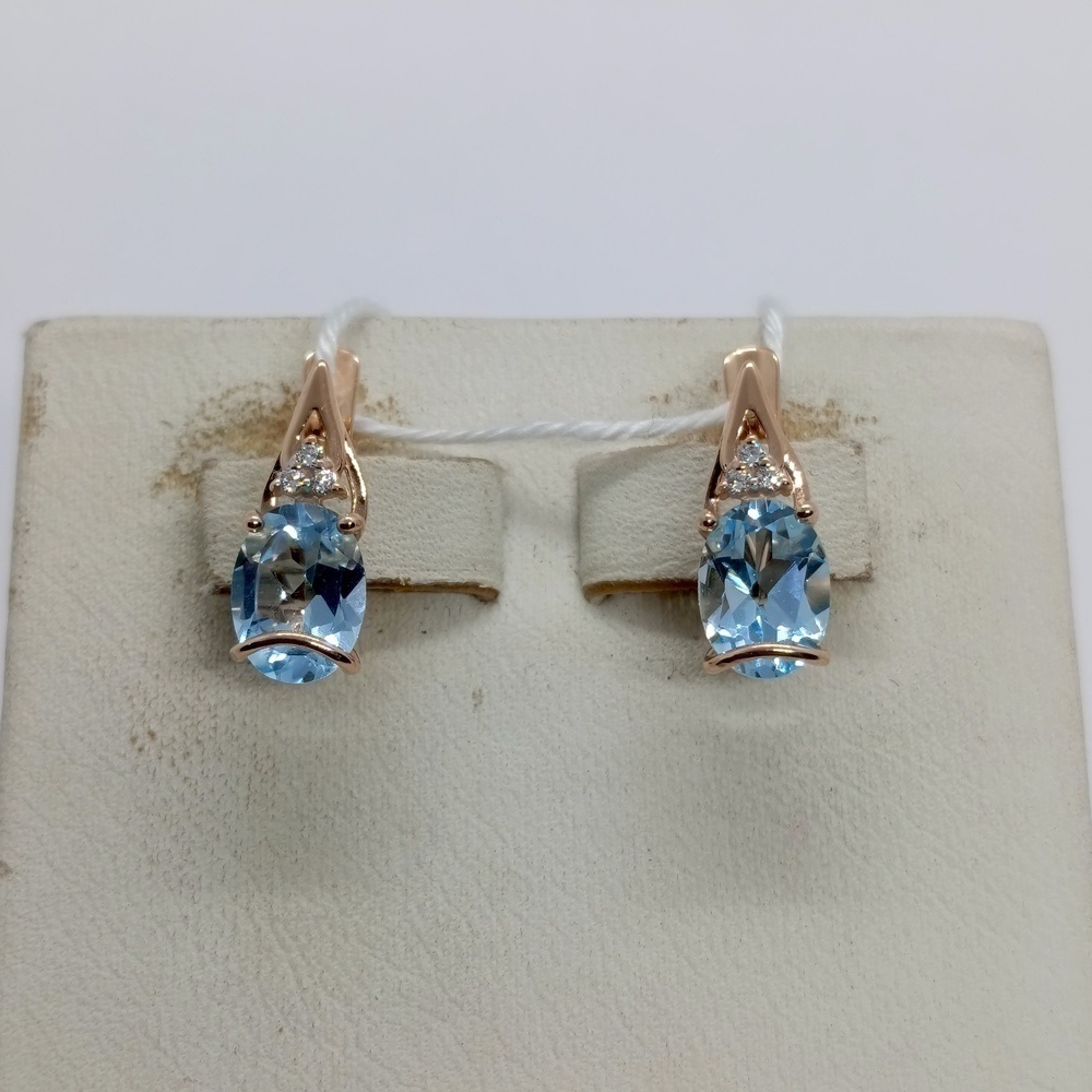 СКМИ585 СЕРЬГИ С КАМНЯМИ (Au 585)