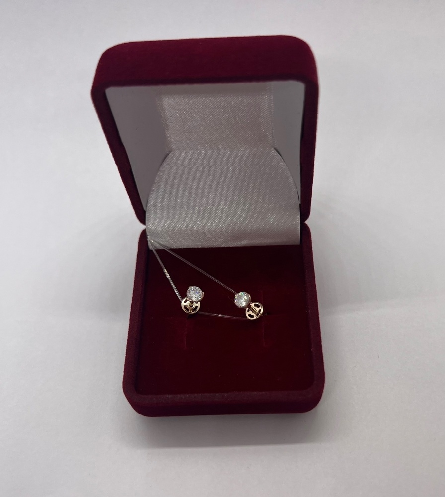 СЕРЬГИ ПУСЕТЫ с камнем (Au 585)