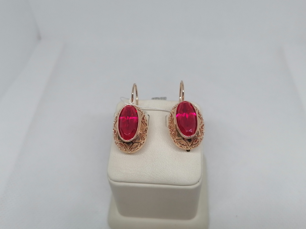 СКМ583 СЕРЬГИ С КАМНЕМ (Au 583)