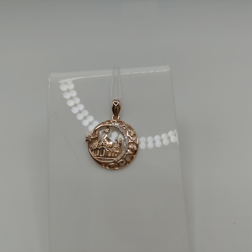 ПОДМКИ585 ПОДВЕСКА МЕЧЕТЬ С КАМНЯМИ (Au 585)