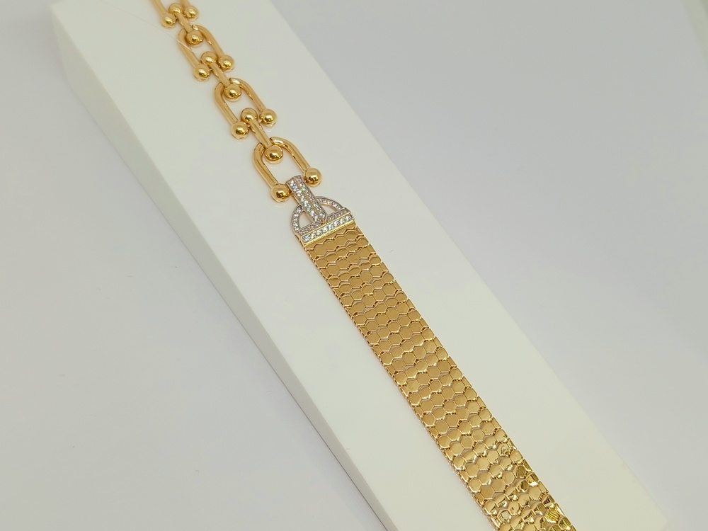 БРАСЛЕТ ФАНТАЗИЯ с камнями (Au 585)