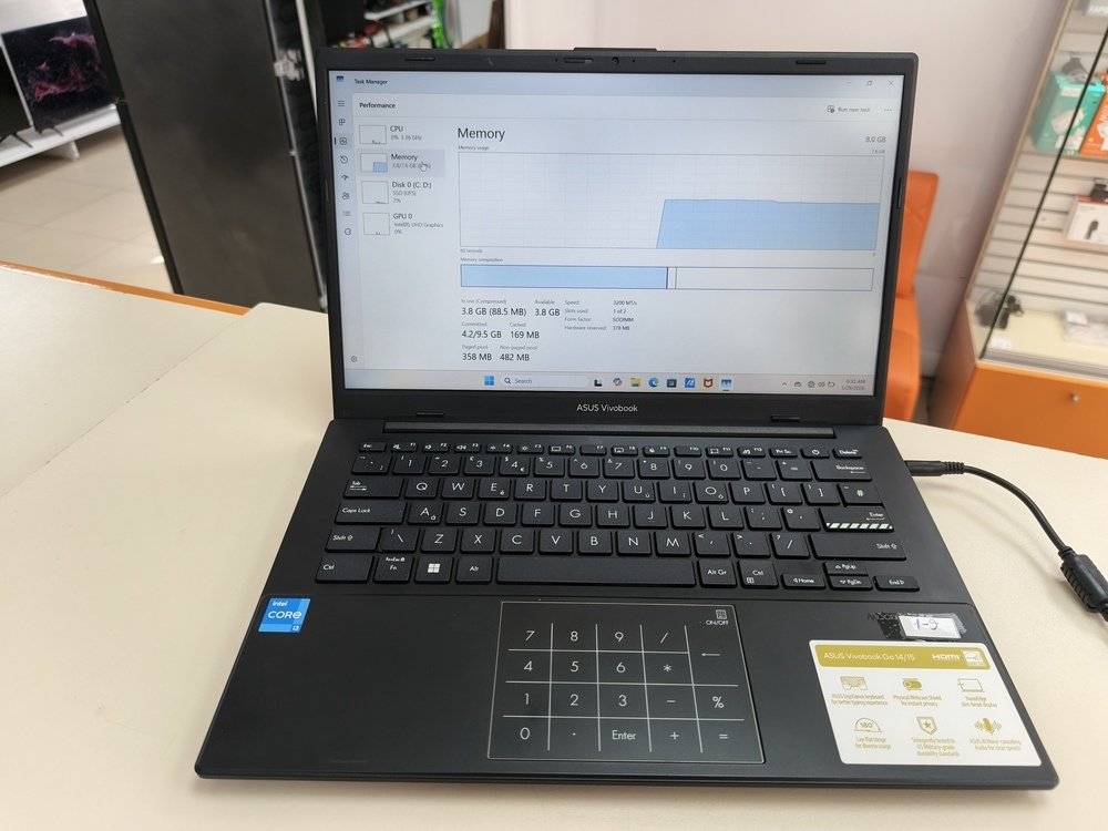 Ноутбук ASUS AsusVivobook; N305, Intel UHD Graphics, 8 Гб, 256 Гб, Нет