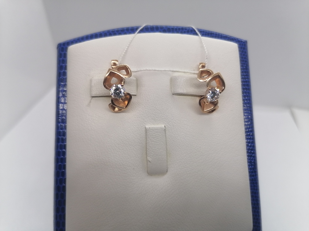 СЕРЬГИ С КАМНЕМ (Au 585)