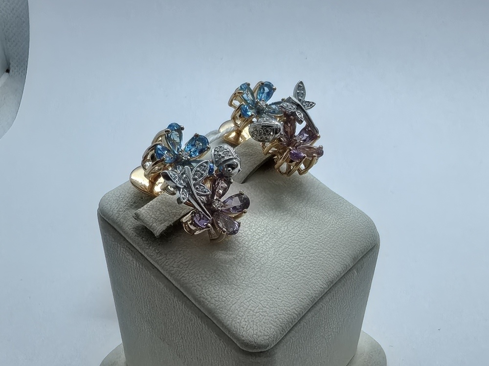 СКМИ585 СЕРЬГИ С КАМНЯМИ (Au 585)