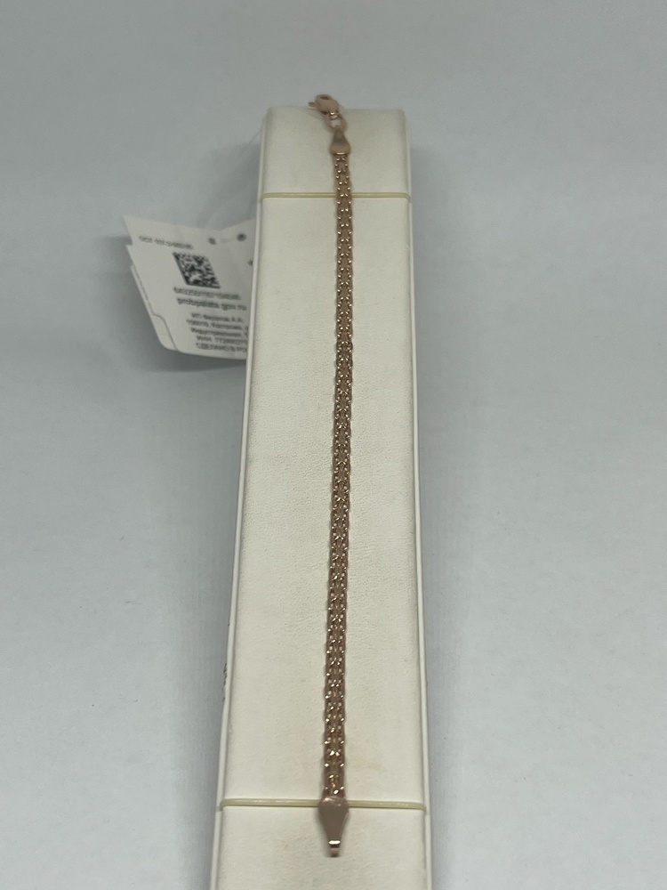 БРАСЛЕТ ПУСТОТЕЛЫЙ Бисмарк машинный (Au 585)