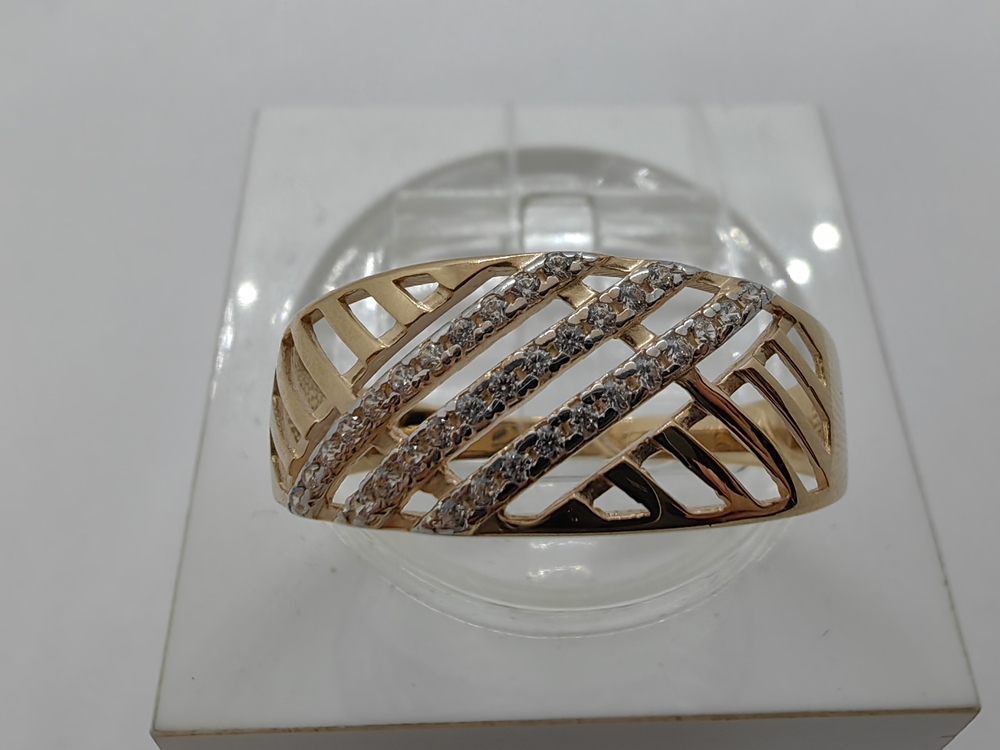 КОЛЬЦО С КАМНЯМИ (Au 585)