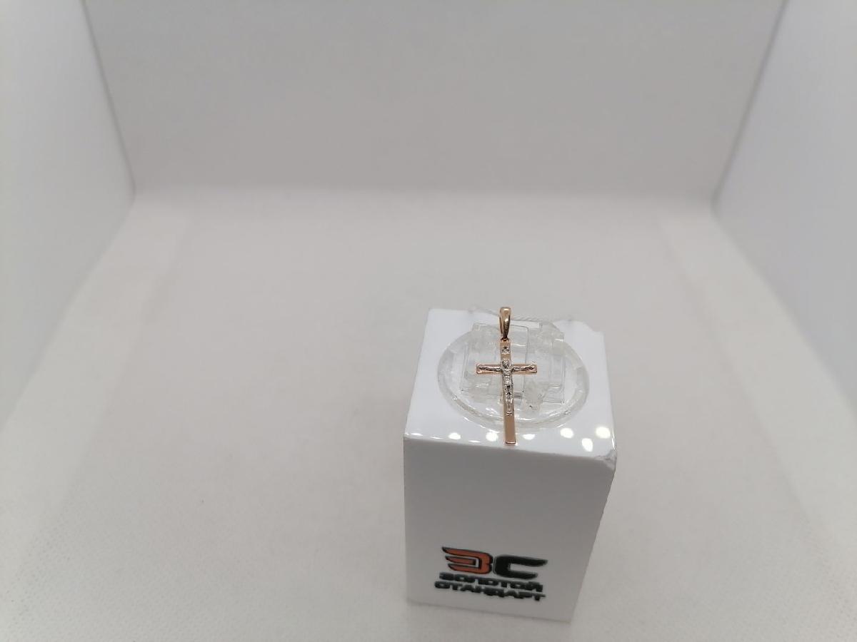 ПОДВЕСКА КРЕСТ С КАМНЕМ (Au 585)