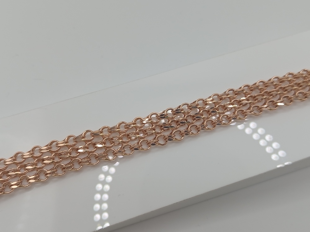 БРАСЛЕТ ПУСТОТЕЛЫЙ Бисмарк тройной (Au 585)