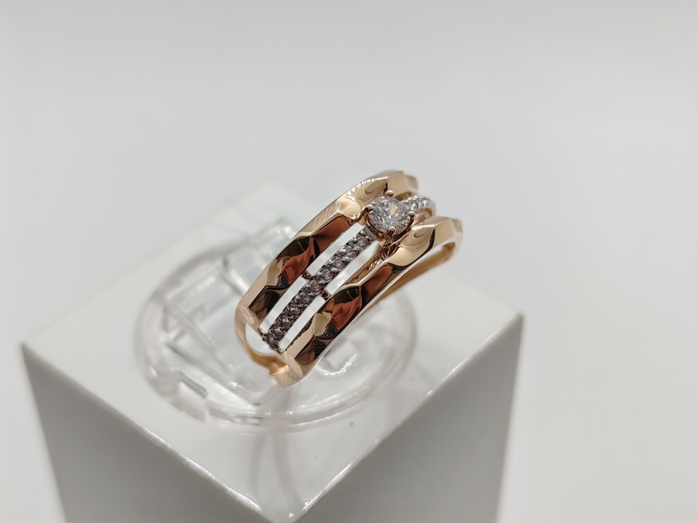 КОЛЬЦО С КАМНЯМИ (Au 585)