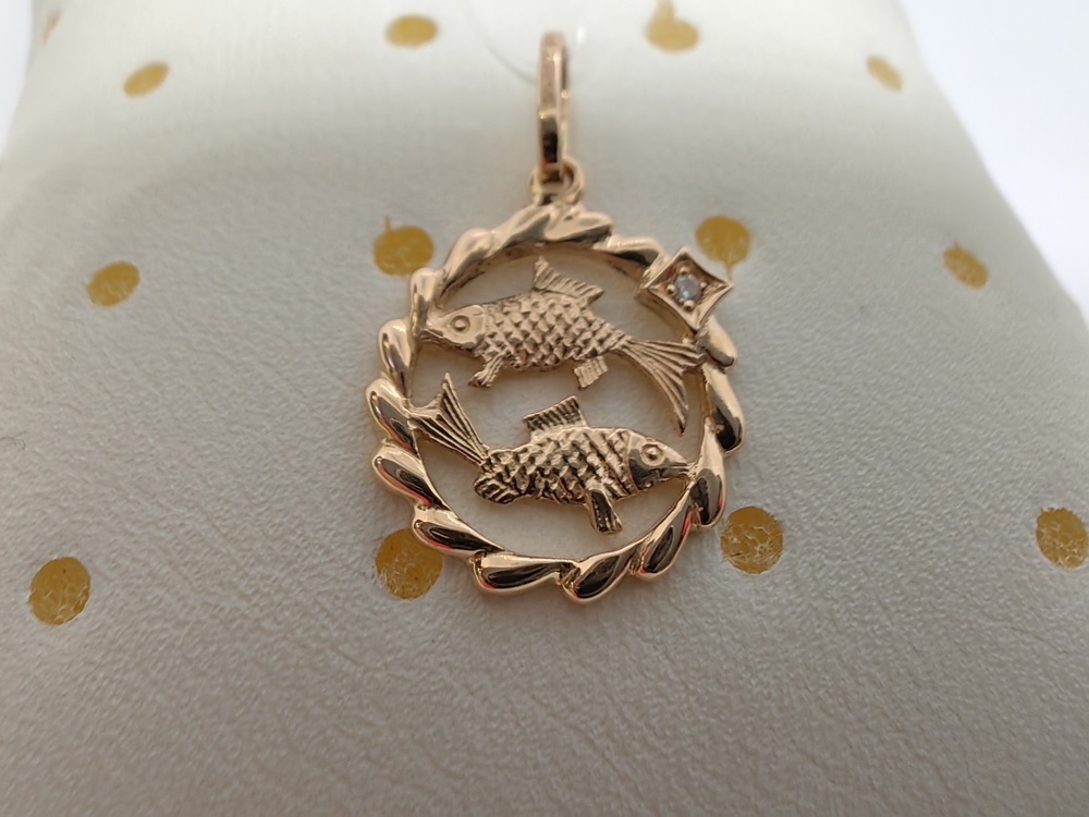 ПОДВЕСКА ЗНАК ЗОДИАКА РЫБЫ (Au 585)