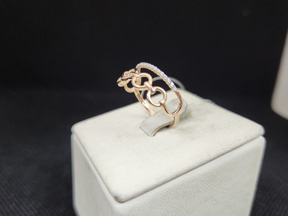 КОЛЬЦО С КАМНЯМИ (Au 585)