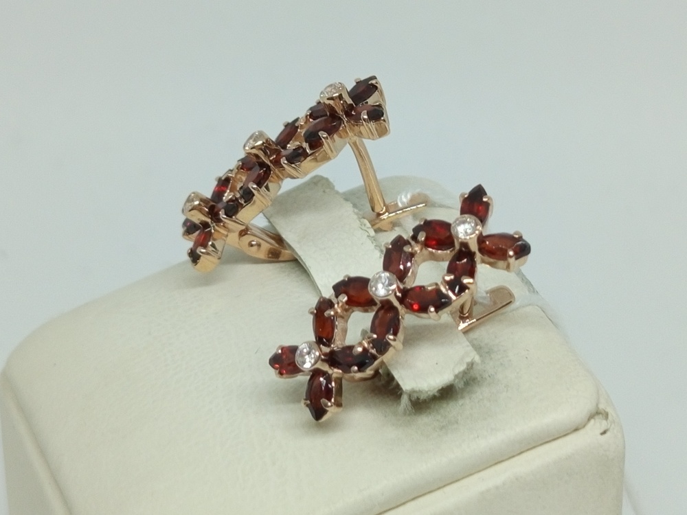 СКМИ585 СЕРЬГИ С КАМНЯМИ (Au 585)