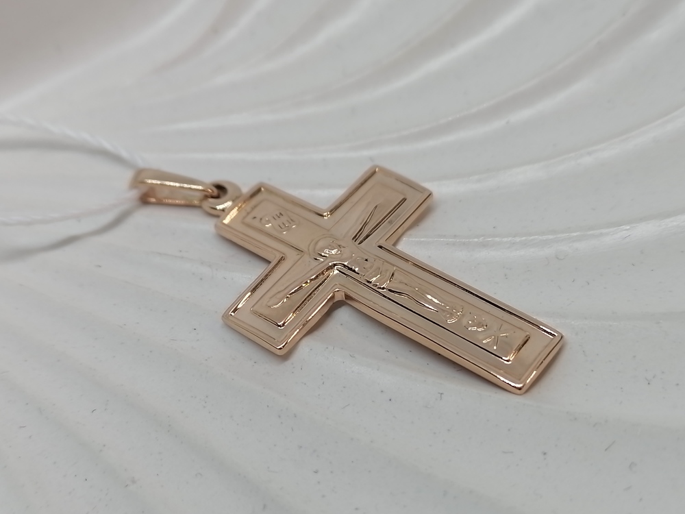 ПОДВЕСКА КРЕСТ БЕЗ КАМНЯ (Au 585)