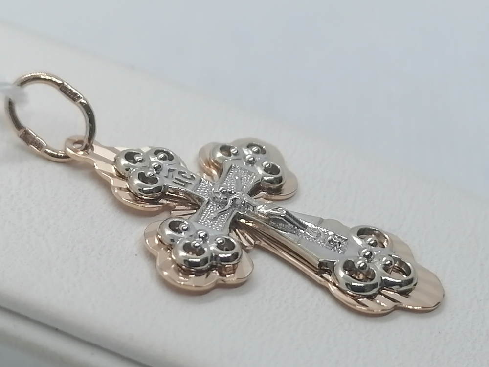 ПОДВЕСКА КРЕСТ БЕЗ КАМНЯ (Au 585)