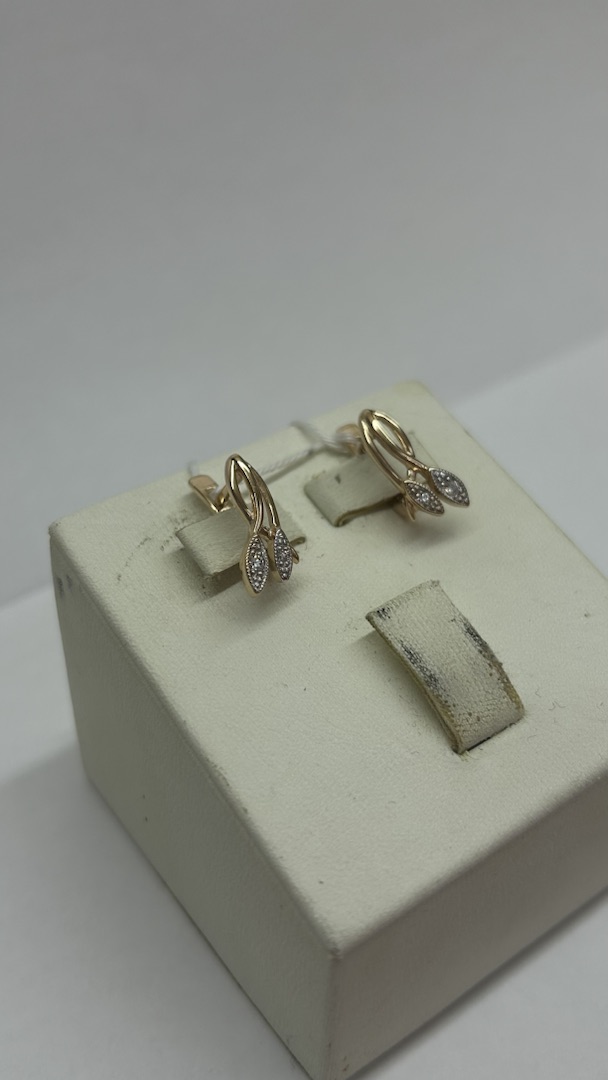 СКМИ585 СЕРЬГИ С КАМНЯМИ (Au 585)