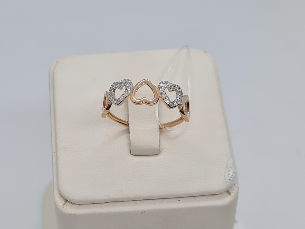 КОЛЬЦО С КАМНЯМИ (Au 585)