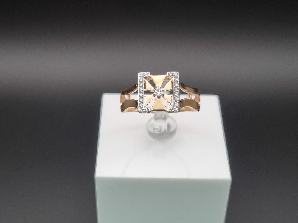 КОЛЬЦО С КАМНЯМИ (Au 585)