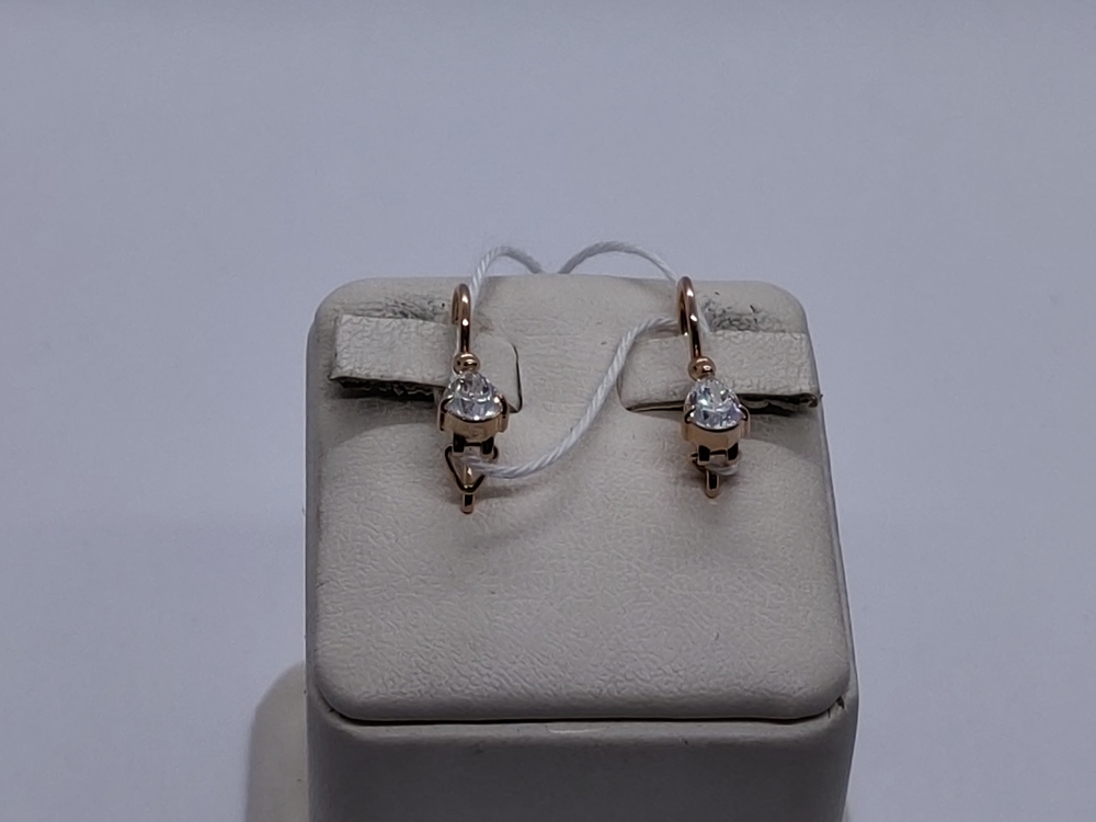 СКМ585 СЕРЬГИ С КАМНЕМ (Au 585)