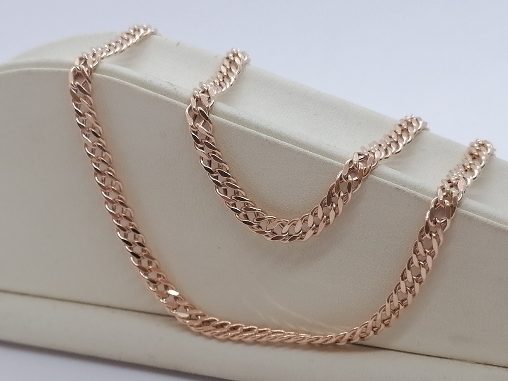 8080154П-45 ЦЕПЬ ПУСТОТЕЛАЯ Ромб двойной (Au 585)