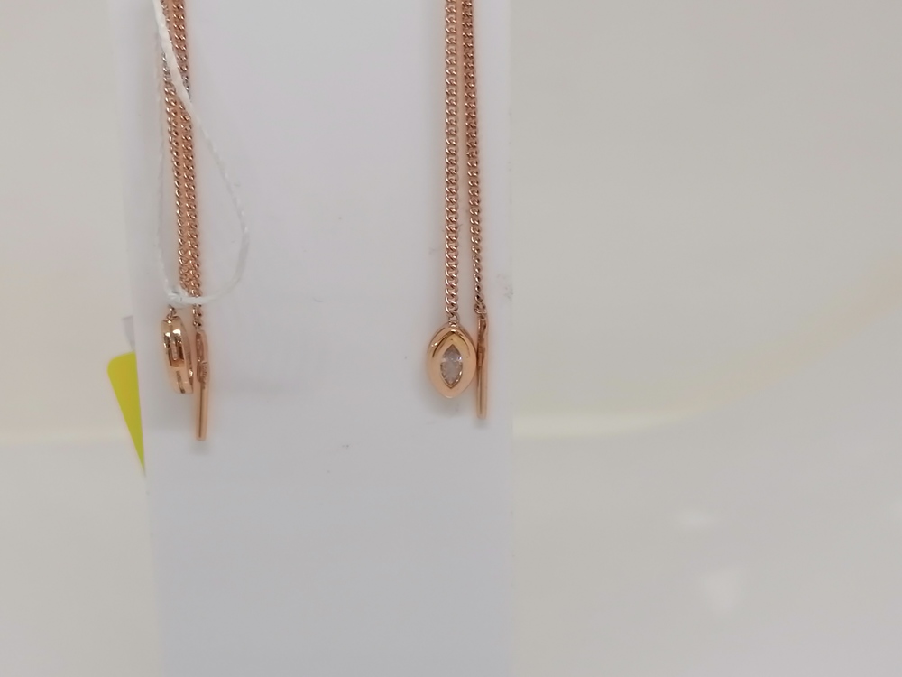 СЕРЬГИ ПРОДЕВКИ с камнем (Au 585)