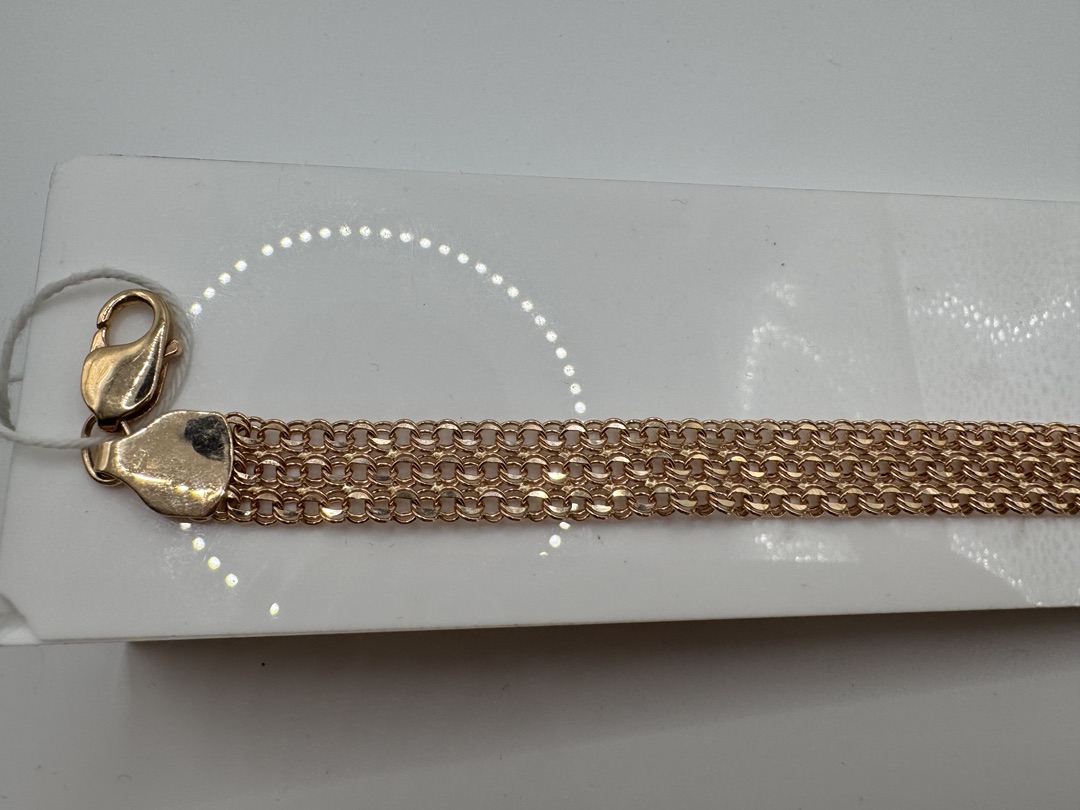 Бисмарк Б50 Трехрядный БРАСЛЕТ ПУСТОТЕЛЫЙ (Au 585)